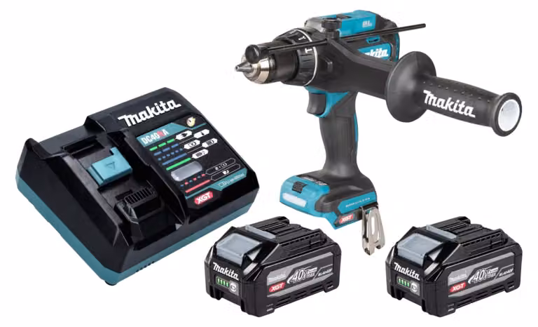 Trapano avvitatore a percussione a batteria Makita HP 003 GU201 40 V max. 180 Nm Brushless + 2 batterie da 4,0 Ah + caricabatterie