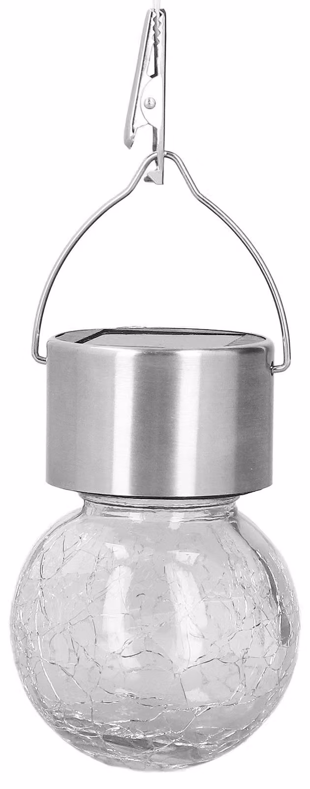 Lampade solari a sospensione, forma a sfera di vetro, motivo a crepe, risparmio energetico, ricarica, rilevamento automatico, lampadine per esterni