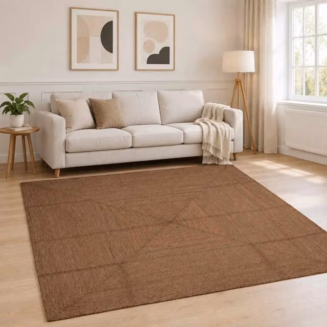 Tappeto da Area Grigio 240 x 240 cm Juta 42010421