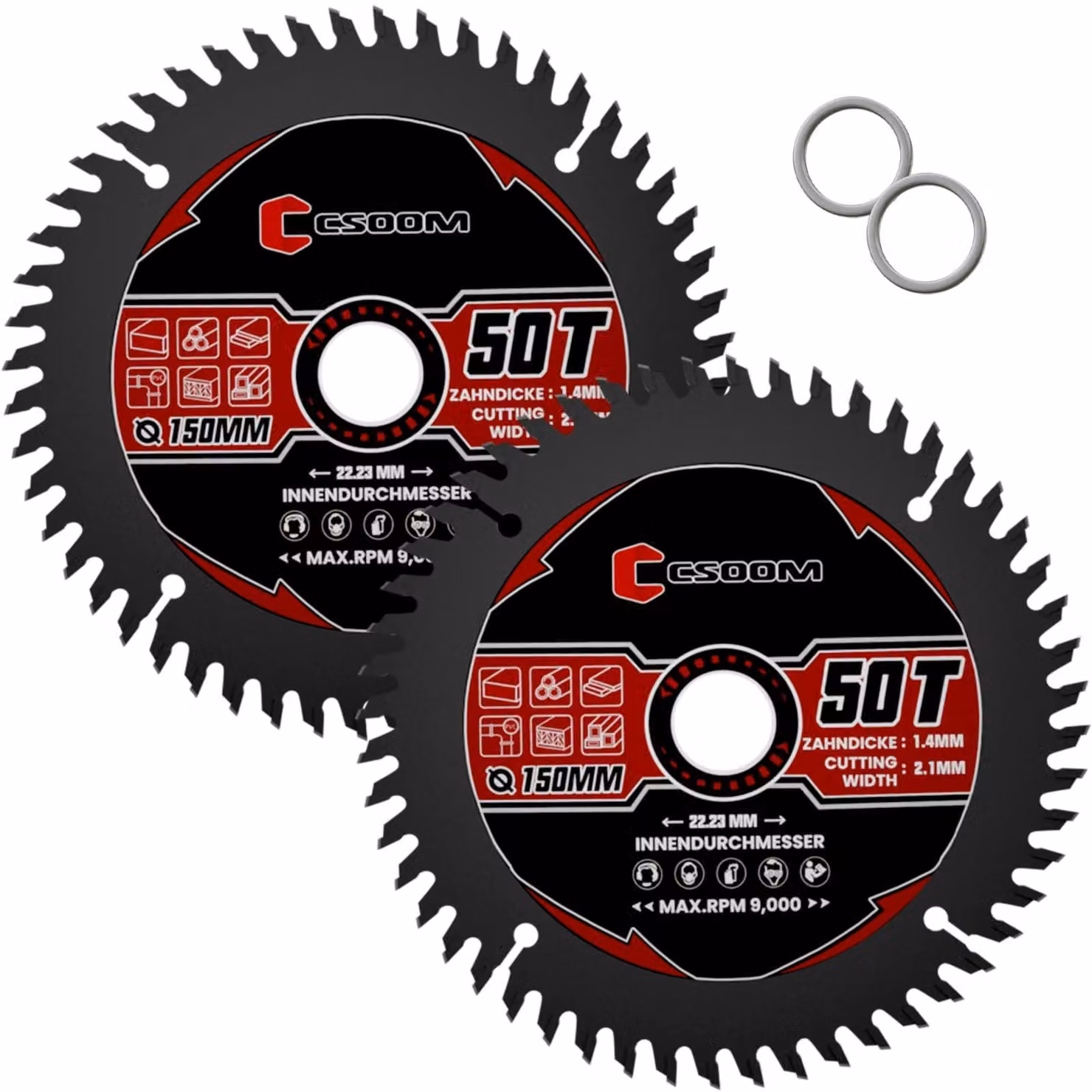 Lame per seghetto da 150 mm, 2 pezzi, per legno, laminato, plastica e pannelli di gesso