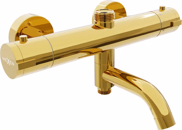 Mexen Kai miscelatore termostatico per vasca-doccia, oro - 77900-50