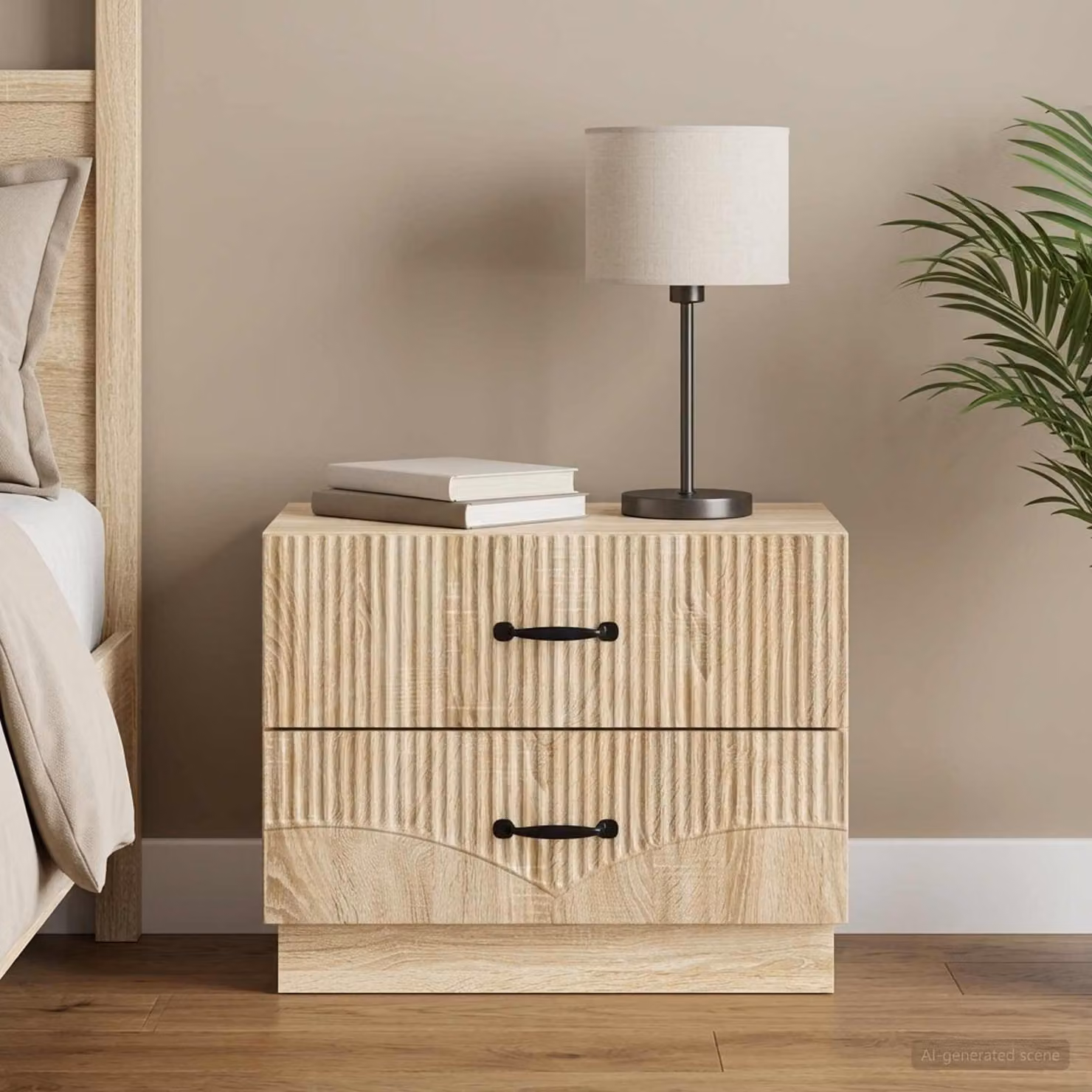 Armadio da Notte vidaXL in Rovere Sonoma, Colore Marrone e Beige, L 62 cm x P 34,5 cm x H 44,5 cm