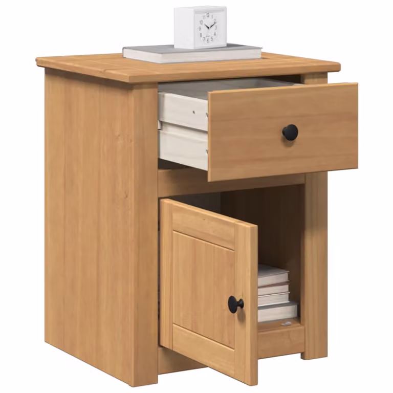 Comodino Panama vidaXL in legno di pino cerato marrone L: 46 cm, P: 40 cm, H: 57 cm