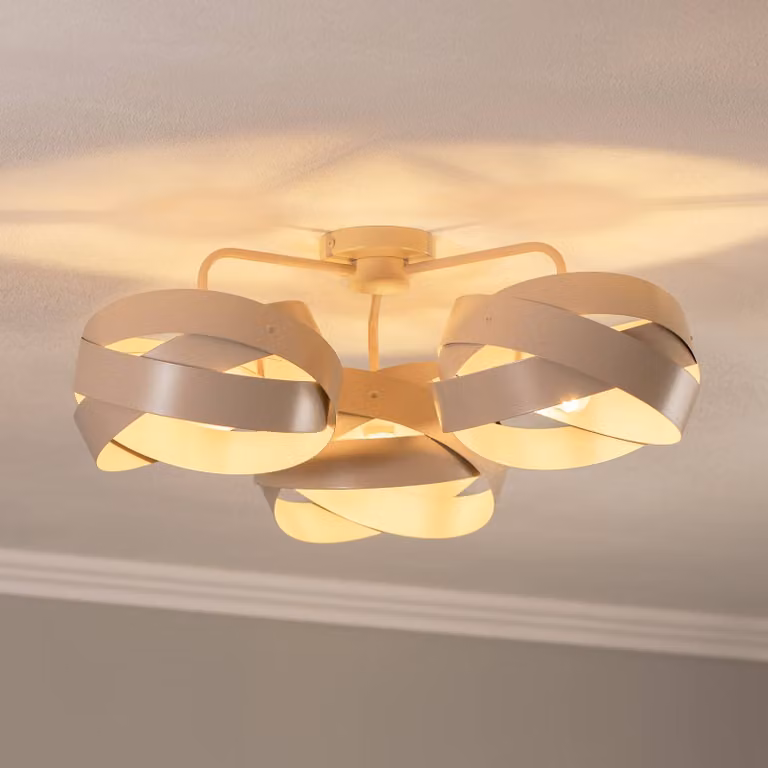 Plafoniera soffitto Tornado Domiluce, dimmerabile, Crema / Ambra, Soggiorno / Sala da pranzo, Metallo, Moderno, Plafoniera