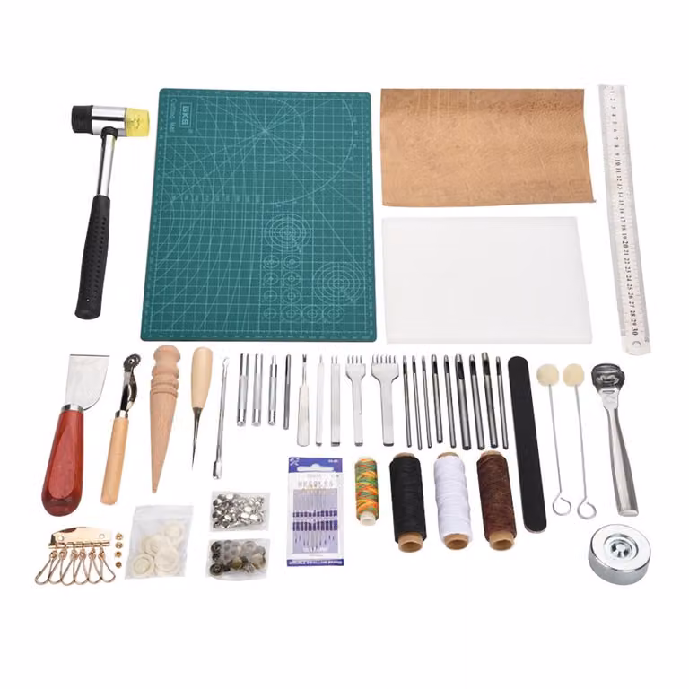 Set di artigianato in pelle fai da te, strumenti, strumenti per cucire tessuto a mano per tessuto a mano per