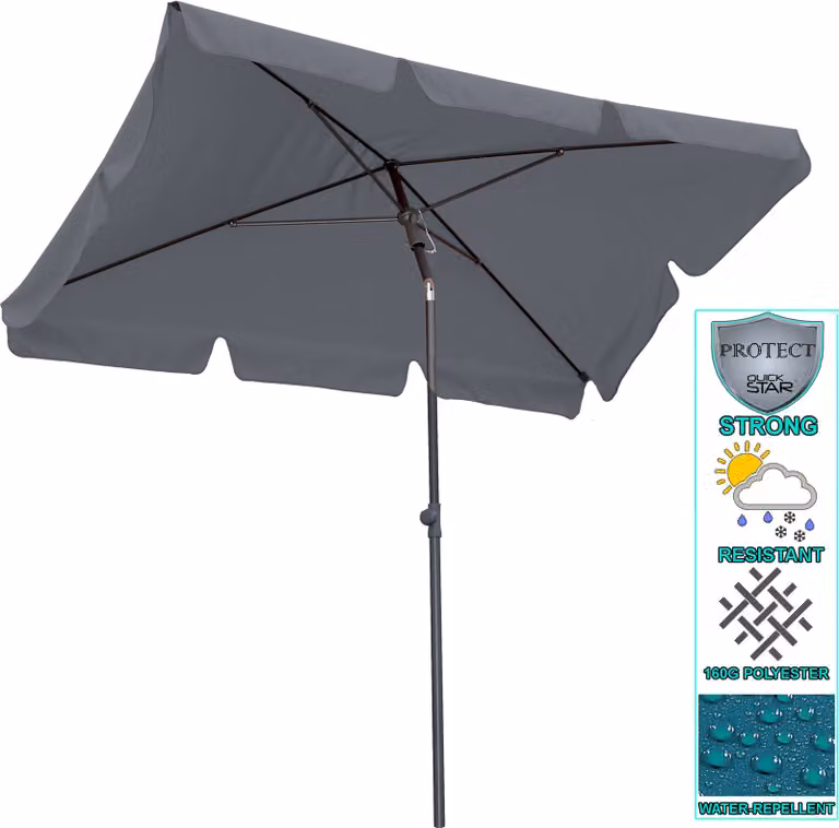 Ombrellone da balcone 200x125cm ombrellone da balcone rettangolare pieghevole grigio ombrellone da giardino UV