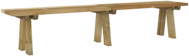 Panchina da giardino in legno di pino massello marrone con finitura opaca L: 220 cm, P: 45 cm, H: 38 cm