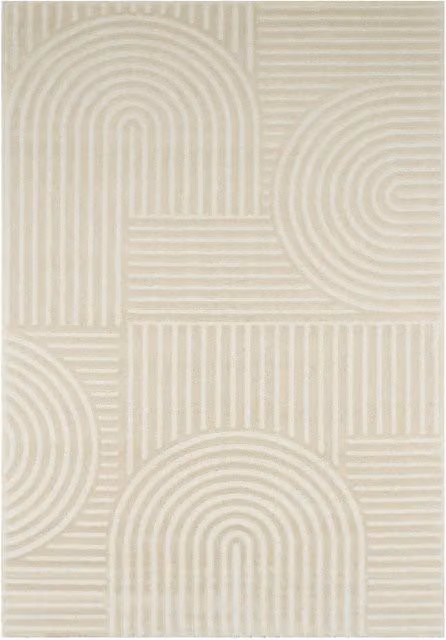 Tappeto da interno Sweeek con motivo grafico astratto e archi, beige, in polipropilene