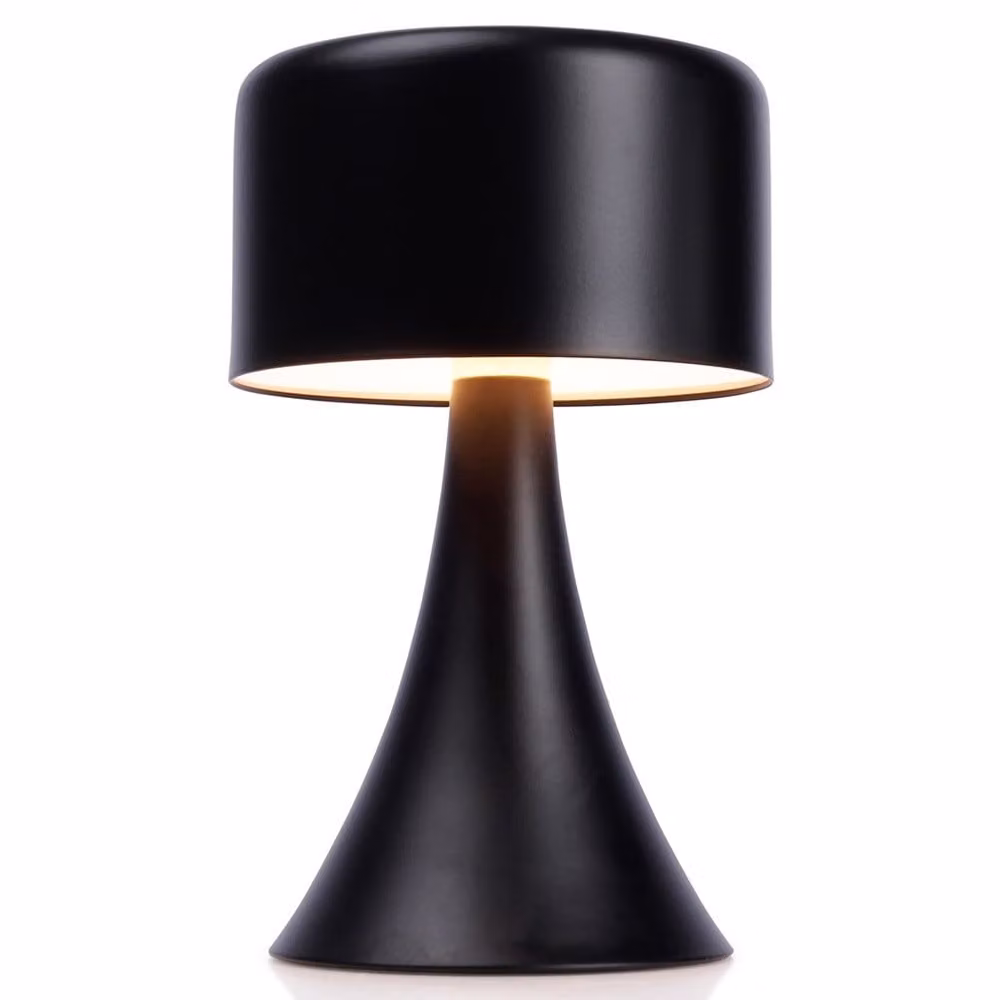 Lampada da tavolo nera senza fili con 8 LED per casa e ufficio