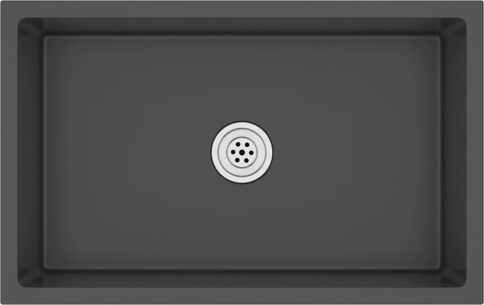 Lavello da Cucina Artigianale Nero in Acciaio Inox