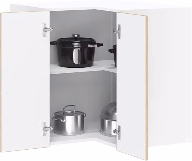 Pensile da cucina ad angolo Design Mania in MDF e composito, colore marrone e bianco, H: 60 cm, L: 57 cm, P: 30 cm
