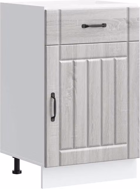 Mobile da cucina Lucca HELLOSHOP26 con vani contenitori e ante a battente, design moderno, colore grigio, L/P/H: 50 x 46 x 81,5 cm