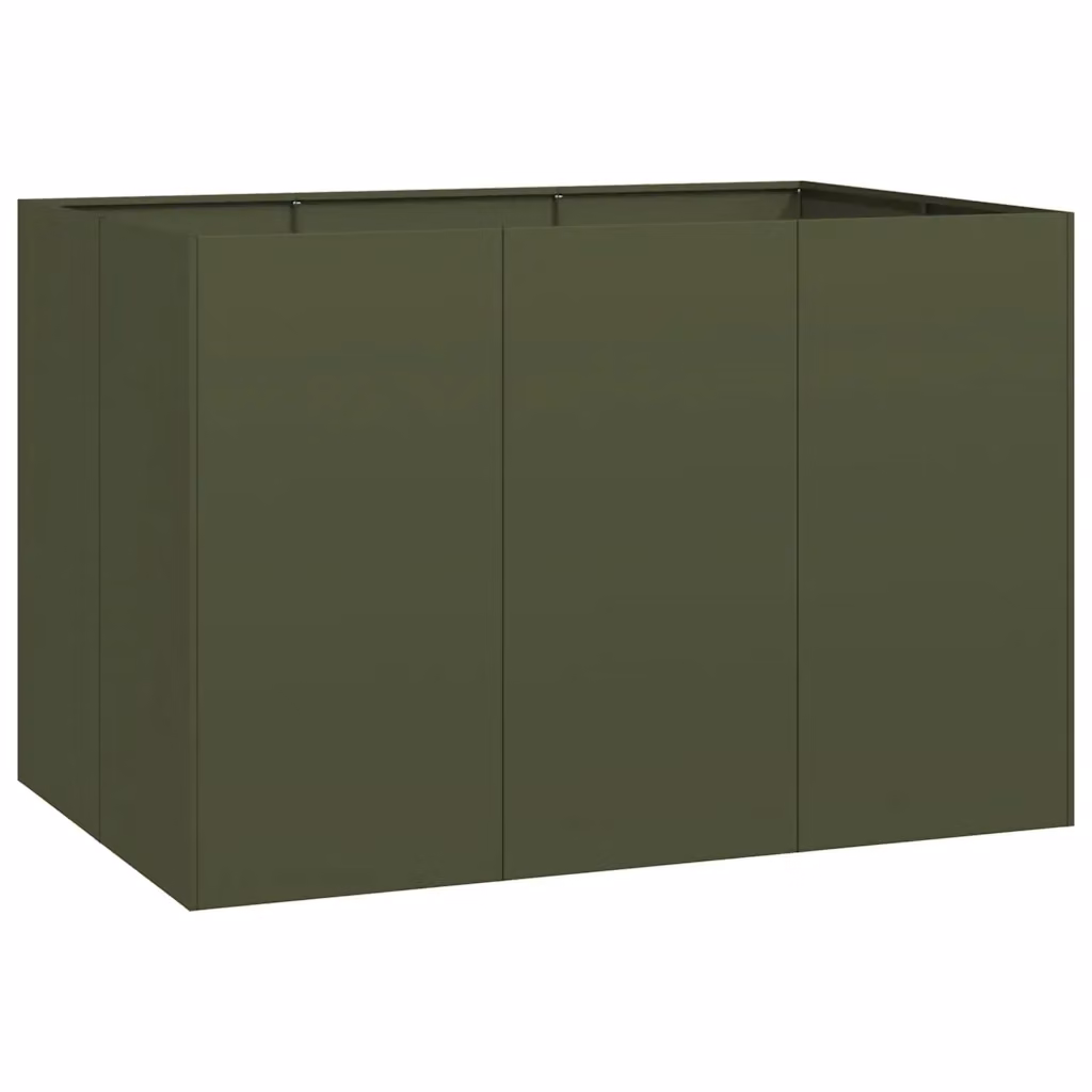 Fioriera Design Mania in acciaio color verde oliva, L 120 x P 80 x H 80 cm – 2