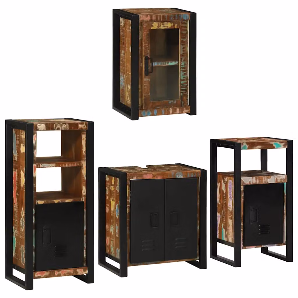 Set di mobili per il bagno vidaXL in legno e metallo multicolore L/P/H: 55 x 35 x 60 cm