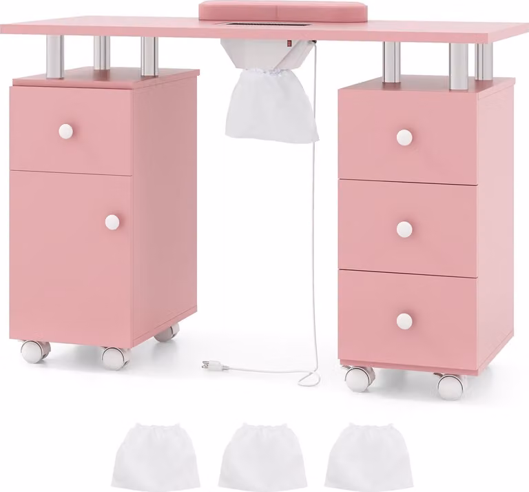 Tavolo per manicure con aspiratore elettrico e contenitore
