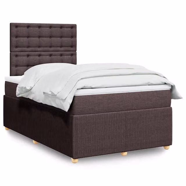 Giroletto a Molle con Materasso Marrone Scuro 120x190cm Tessuto 3292012