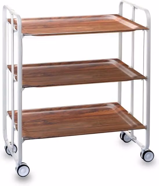 Carrello da cucina pieghevole bianco con ruote BAUHAUS 3 ripiani