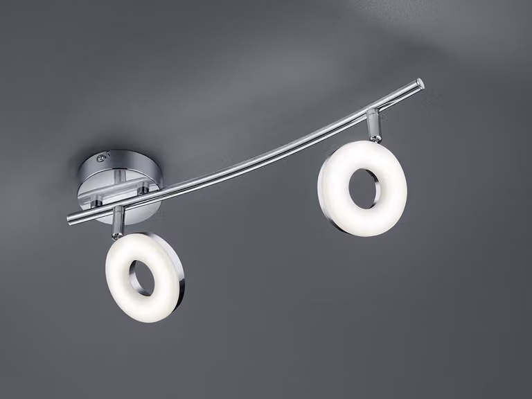 Faretto LED orientabile da soffitto per interni cromato con spot luminoso Lampada da parete rotonda per ufficio