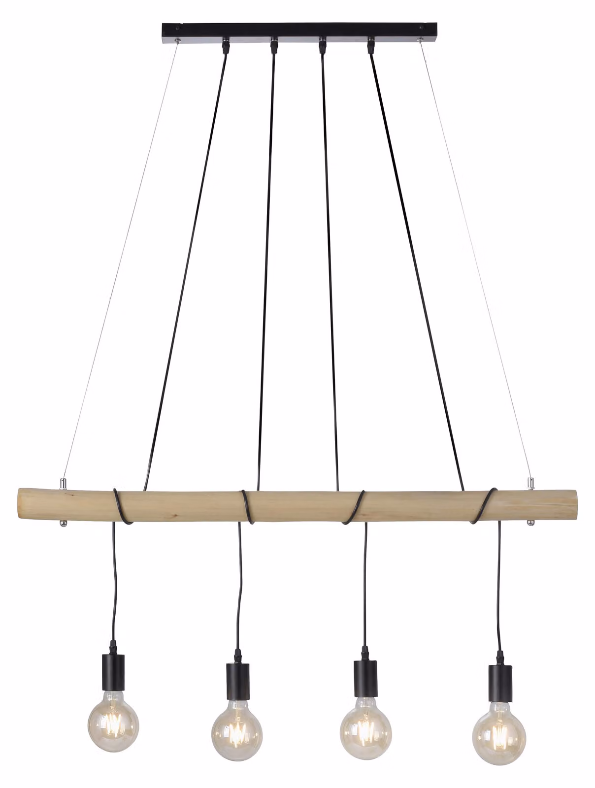 Lampada a sospensione JUST LIGHT TERO E27 bianco caldo, dimmerabile, max. 16 W, 4 luci, nera 15505-18