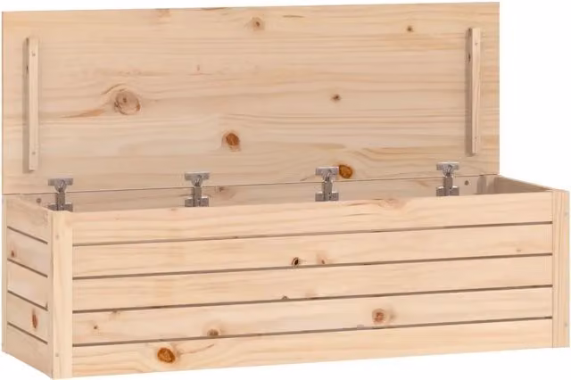 Contenitore Portaoggetti in Legno Massello di Pino CFW3506060 Beige, L: 109 cm, P: 36,5 cm, H: 33 cm