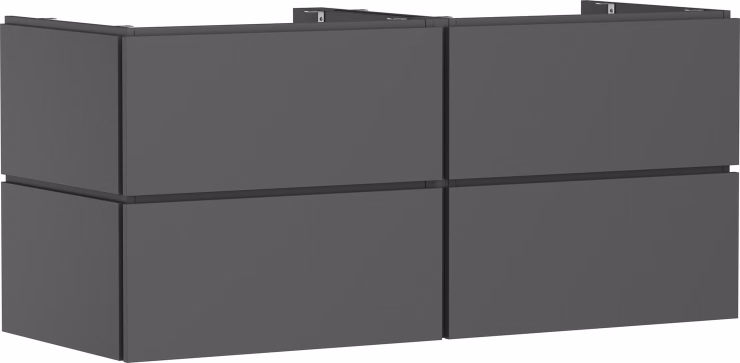 hansgrohe Xilesa E meuble sous-lavabo, 4 tiroirs, pour console découpe au centre, 1375x550x620mm, 54305760, 54305760