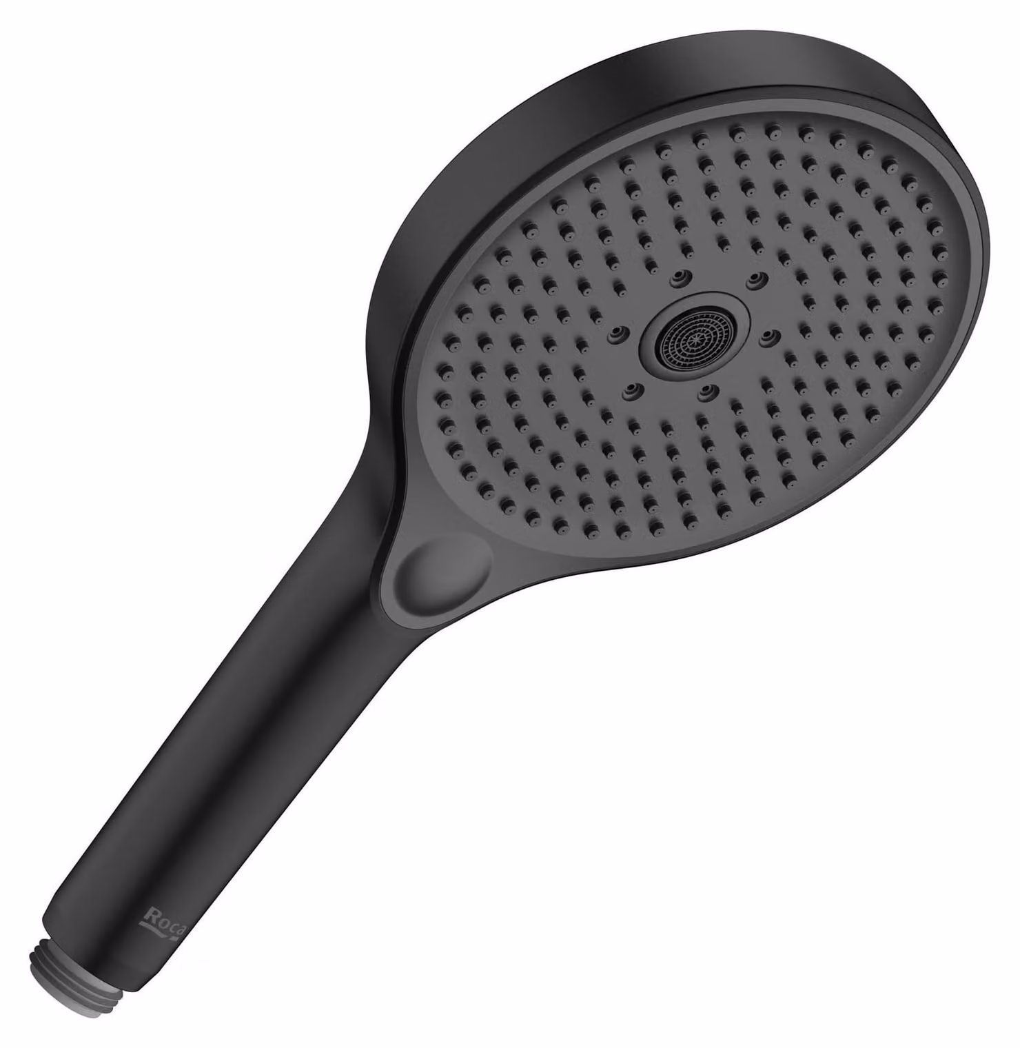 Manopola per soffione doccia, modello rotondo, diametro 130 mm, 3 getti, portata 8 l/min, finitura nero opaco