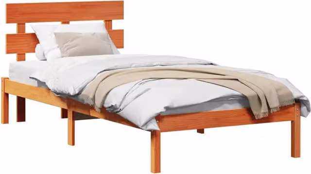 Letto singolo moderno in legno massello di pino marrone L/P: 100 x 200 cm – 1