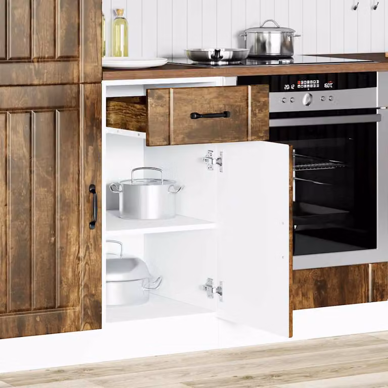 vidaXL Base da Cucina Lucca Rovere Fumo in Legno Multistrato
