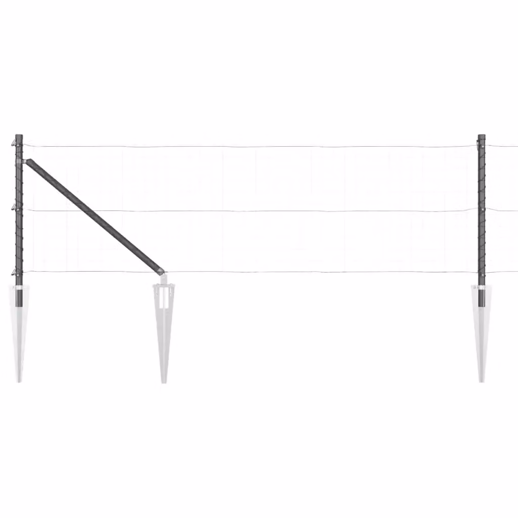 Set di 26 pali per recinzione con picchetto a terra vidaXL, colore grigio, L/P/H: 3,2 x 3,2 x 125 cm – 2