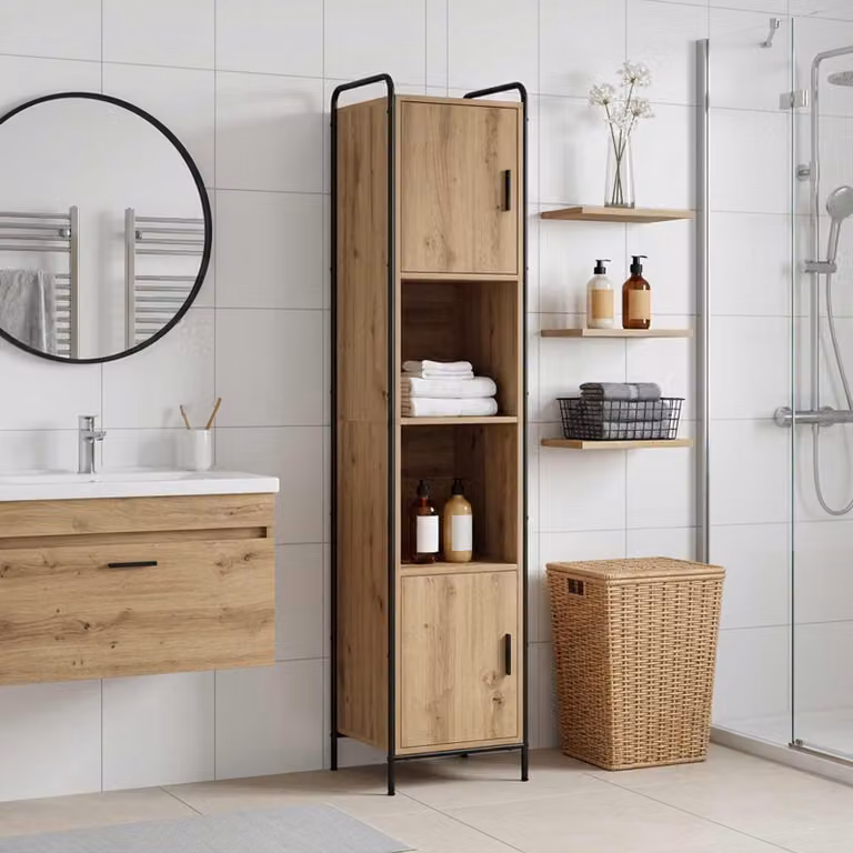 vidaXL Mobile da Bagno Rovere Artigianale 46 x 36 x 181 cm