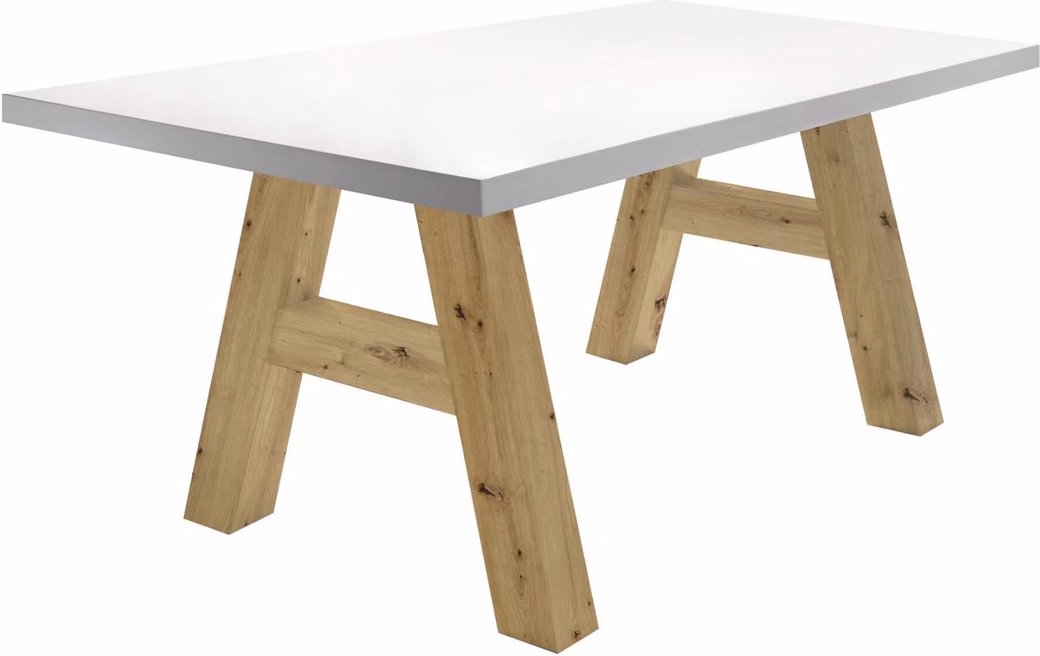 Tavolo da pranzo Elia 2 180 x 90 x 75 Tavolo da pranzo rovere/laccato bianco opaco 13265-180