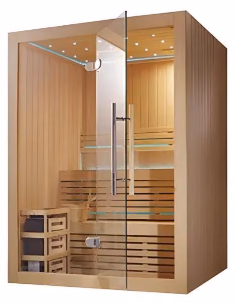 Sauna Holzsauna Saunakabine Spa-Kabine Saunaraum Designsauna 150x120 cm