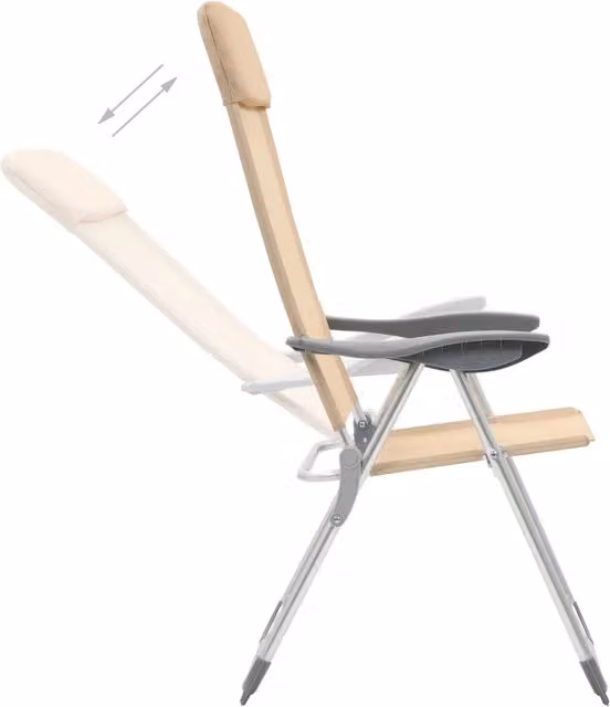 Set di 4 sedie pieghevoli da campeggio vidaXL in metallo e plastica, colore beige