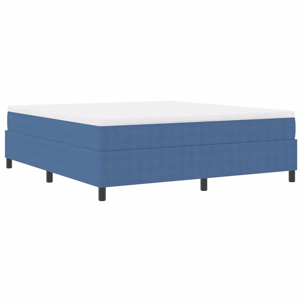 Letto a molle vidaXL in tessuto cord blu e bianco L: 180 cm, P: 200 cm, H: 203 cm – 2