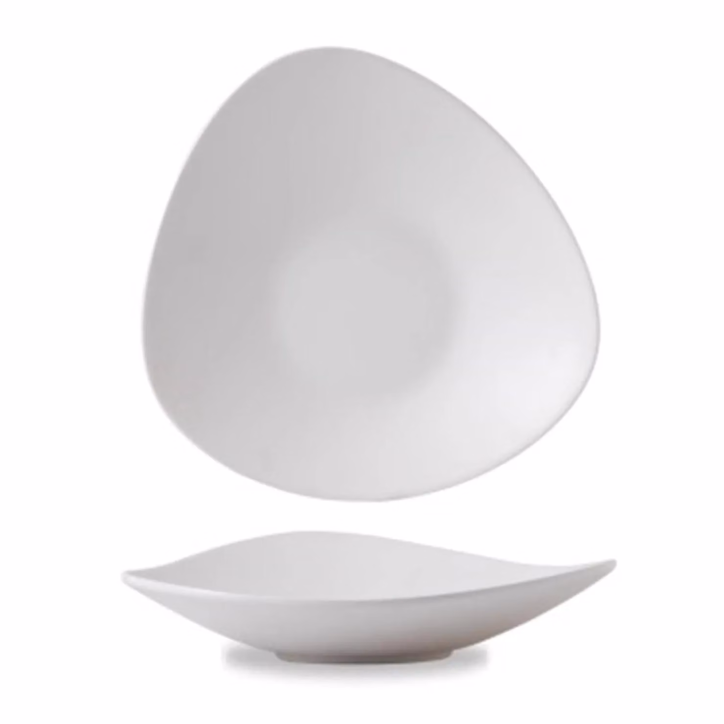 Piatto triangolare in porcellana diametro 35 x 32,5 cm linea Melamine 4 pezzi