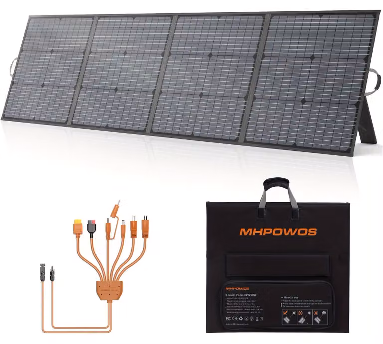 Pannello solare - Pannello fotovoltaico - Pannello pieghevole - Pannello solare portatile - Pannello solare per campeggio - 220W 20V