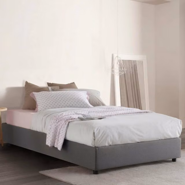 Letto Alvise Talamo Italia con Materasso Incluso, Grigio, L/P/H: 200 x 120 x 32 cm – 1