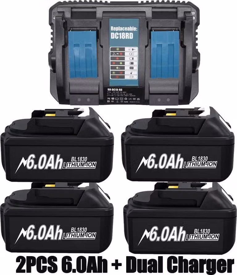 Per Makita, 18V 6Ah Ersatzakku, rosa, compatibile con BL1830 BL1840 BL1840B BL1850 BL1850B BL1890