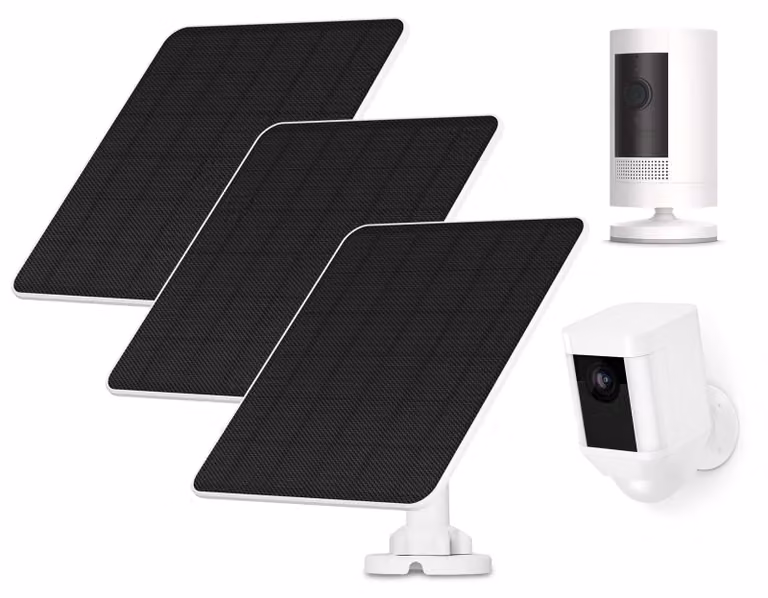 Pannello solare da 5 W per telecamere di sicurezza, confezione da 3, con cavo da 3 metri