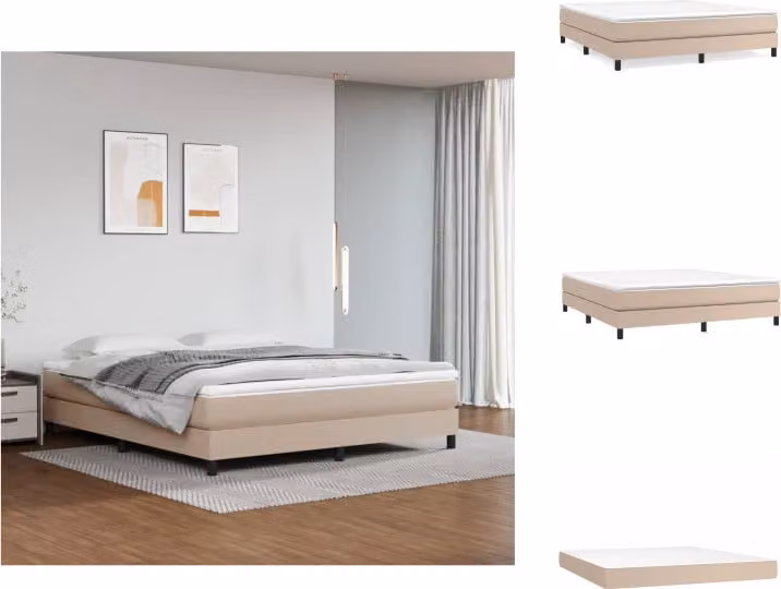 vidaXL Materasso per letto a molle insacchettate cappuccino-marrone 160x200 cm in Pelle finta - Letti e strutture letto