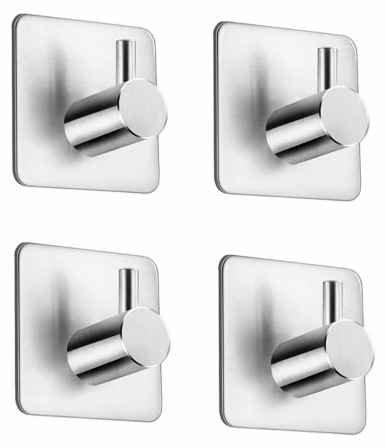 Set di 4 ganci autoadesivi in acciaio inossidabile per bagno e cucina