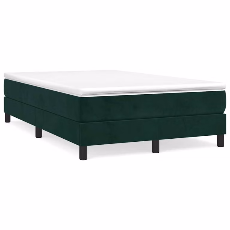 vidaXL Letto Ibrido con Giroletto a Molle e Materasso in Velluto Verde e Bianco L/P/H: 200 x 120 x 25 cm