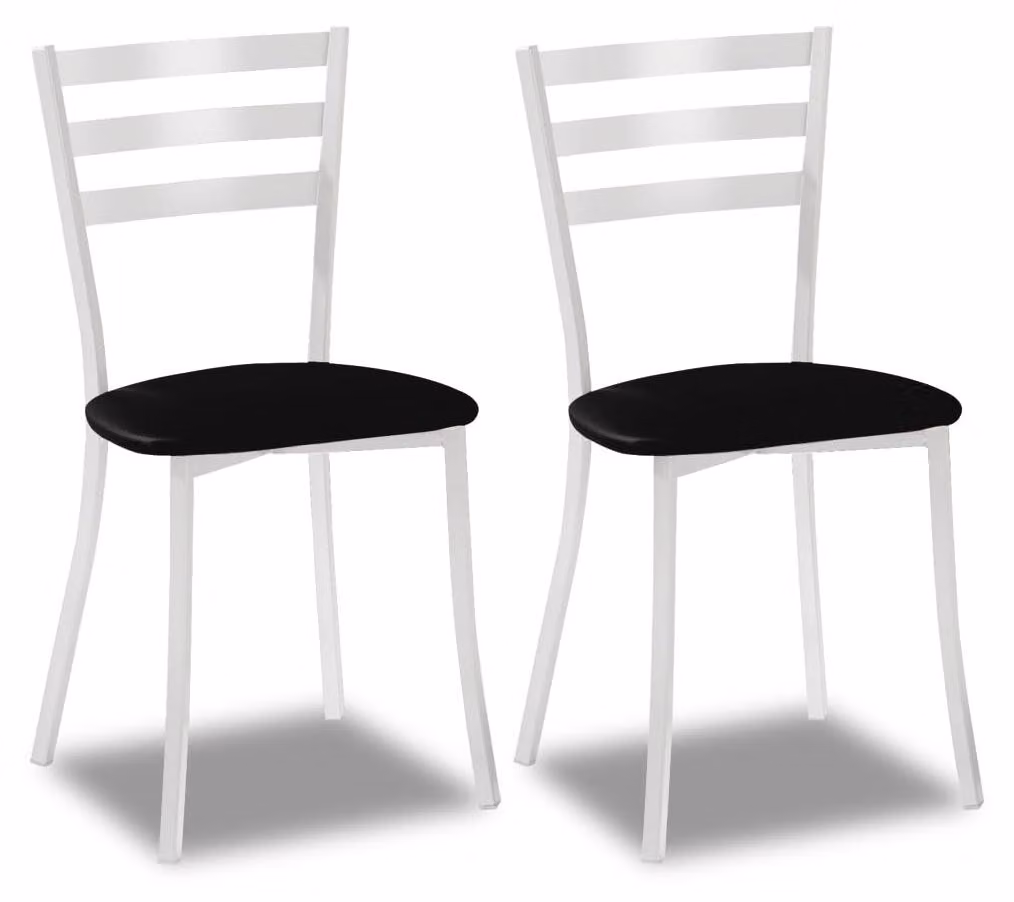 2 sedie da cucina, in metallo, colore nero, altezza seduta 45 cm