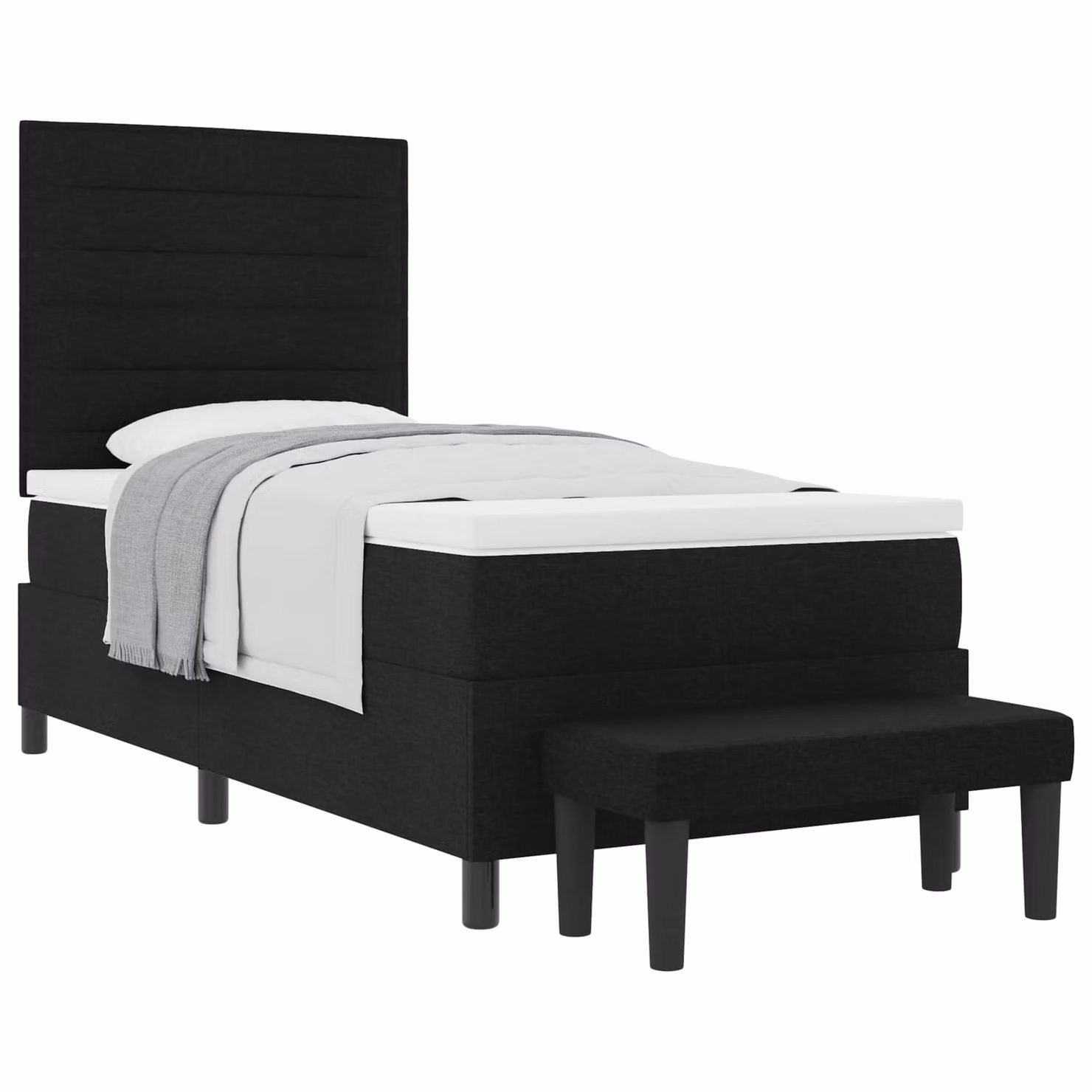 Letto ibrido con materasso e testiera vidaXL in tessuto nero L: 200 cm, P: 80 cm, H: 140 cm – 1