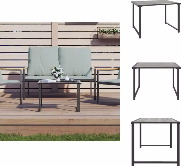 vidaXL Tavolo da giardino antracite 55x40x37 cm in acciaio - Tavoli da giardino