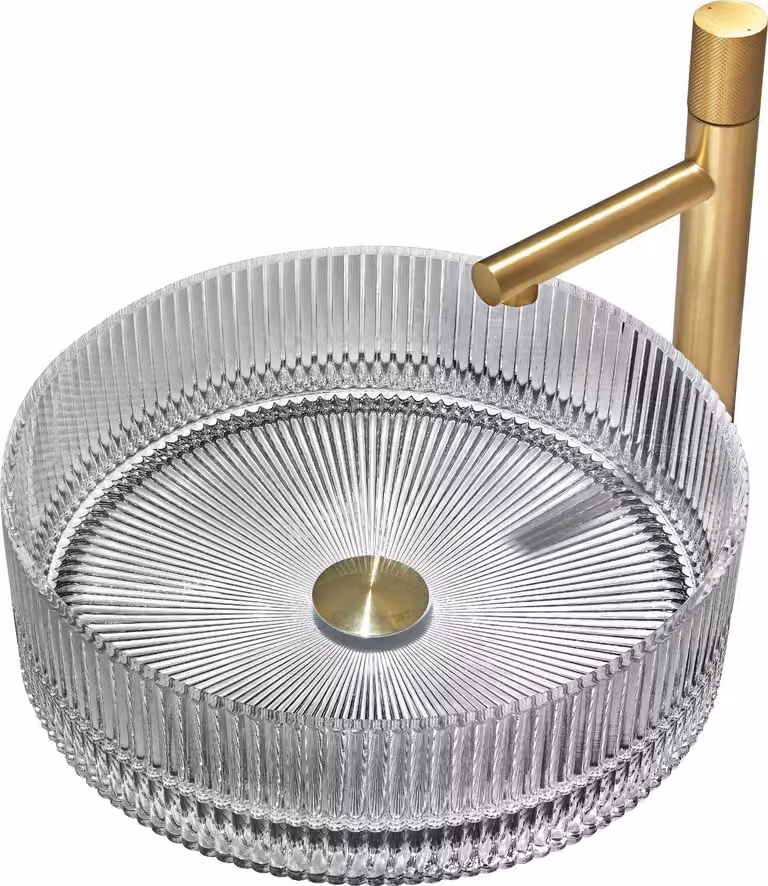 Mexen Eiva lavabo in vetro da appoggio 39 x 39 cm, grigio - 24163966