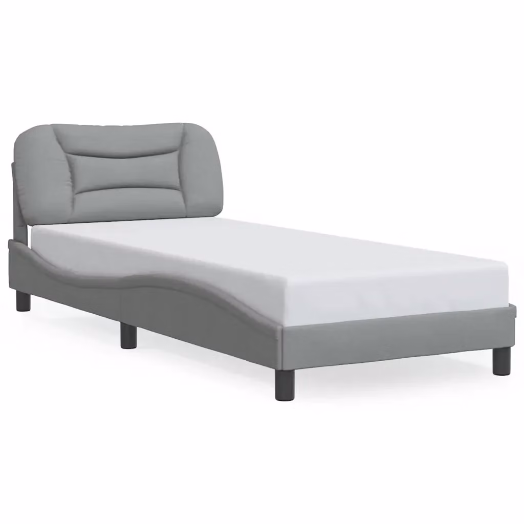 Giroletto senza materasso vidaXL Hvar Grigio Chiaro in tessuto e legno, L/P/H: 90 x 200 cm – 2