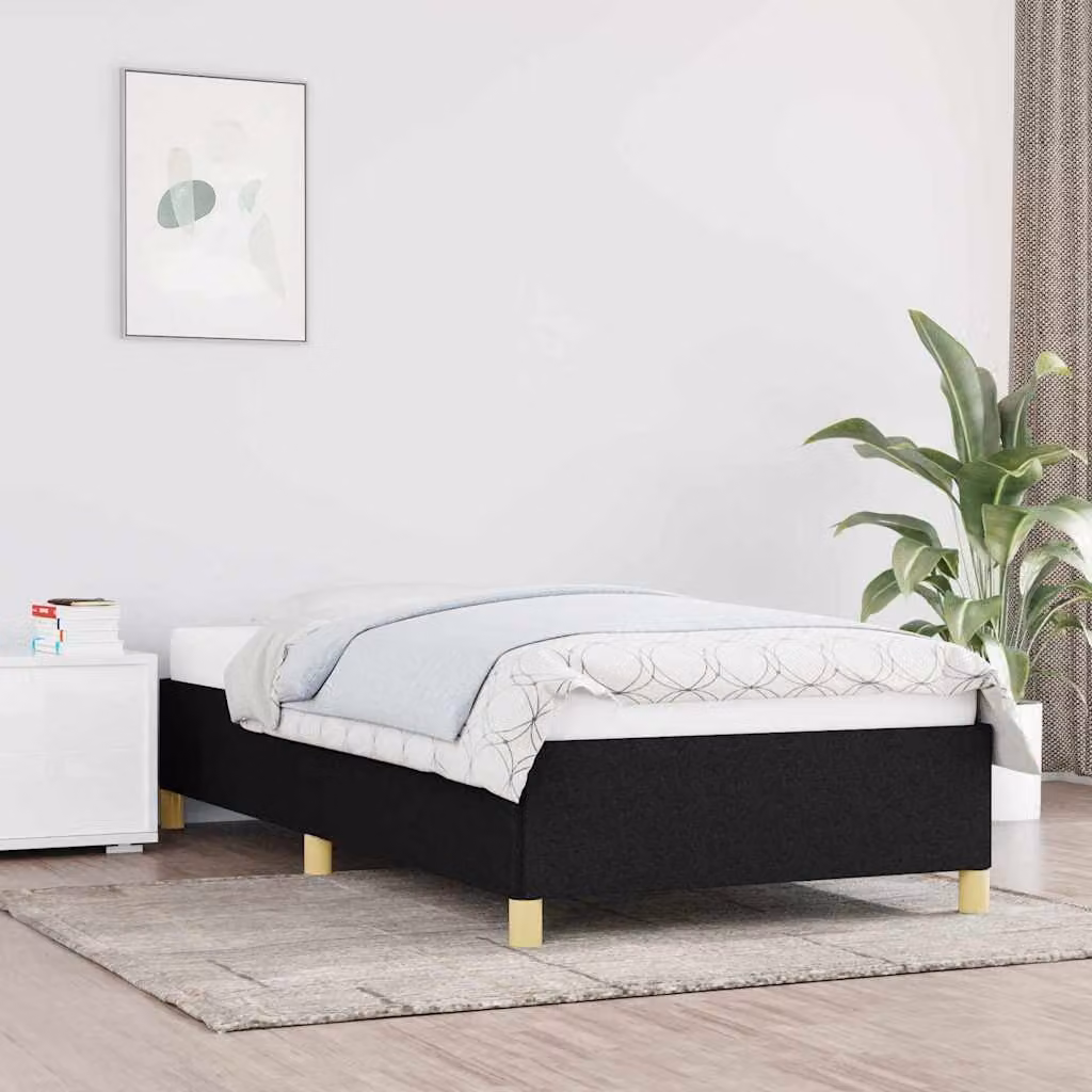 vidaXL Giroletto senza materasso in tessuto nero L/P/H: 90 x 200 x 35 cm
