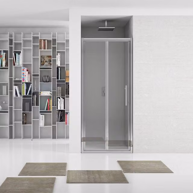 New plus - porta soffietto 77-81 cm vetro trasparente 6 mm h. 1,95