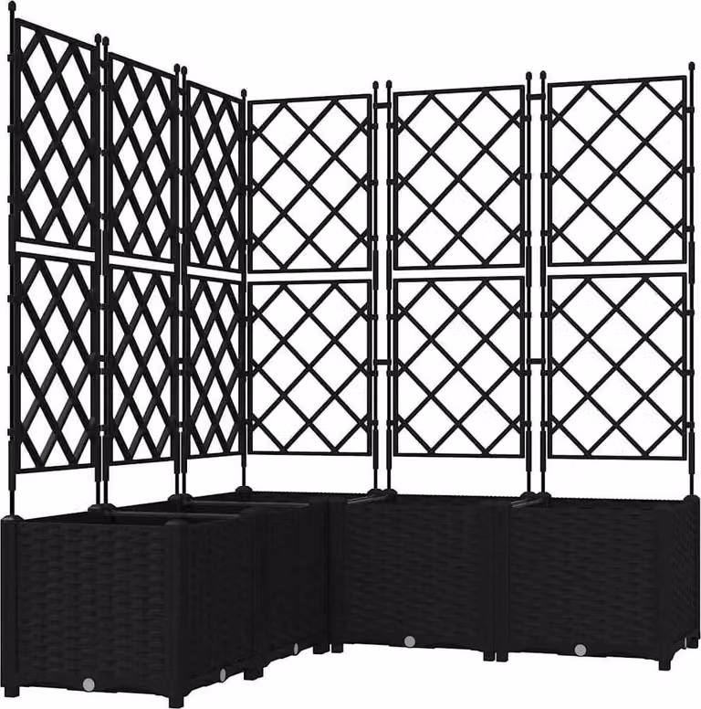 Vaso da giardino 5 pcs Nero 120 x 120 x 143 cm Plastica